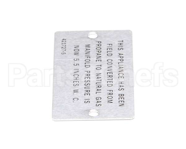 00-421727-00005 Vulcan Hart Plate,Propane To Natural Gas