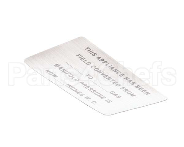 00-421727-00015 Vulcan Hart Label,Conversion (Gas) Blank