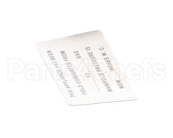 00-421727-00015 Vulcan Hart Label,Conversion (Gas) Blank