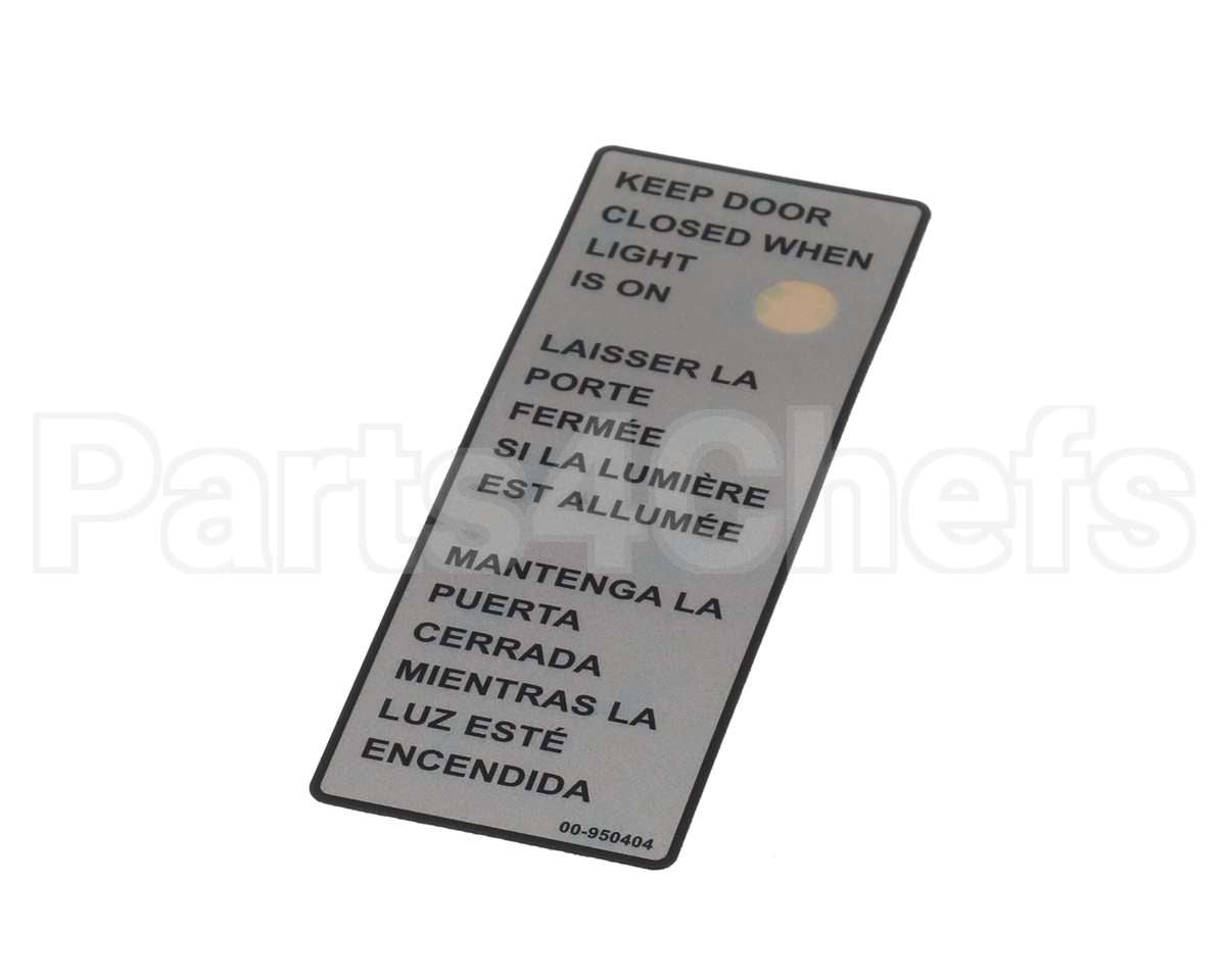 00-950404 Hobart Label, Condensing Cycle