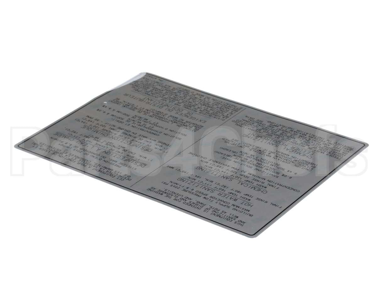 00-974827 Hobart Label, Dishwasher-Bilingual
