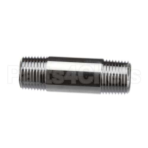 000357-40 T&S Brass Nipple, 3/8Npt X 2 Long, Polished-Chrome