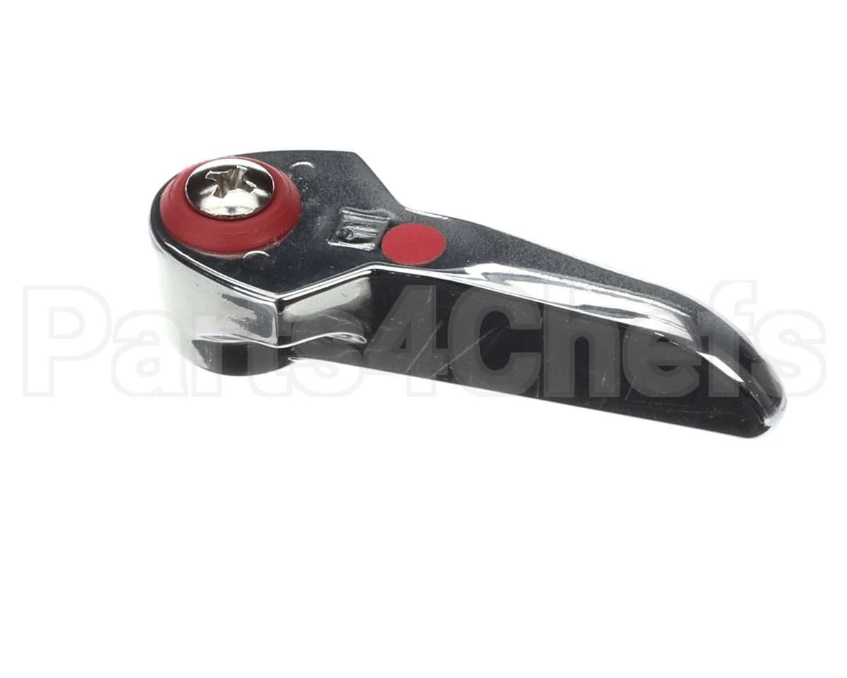 001637-45AM T&S Brass Lever Handle, Red Index (Hot), Screw W/