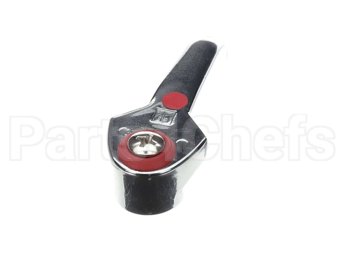 001637-45AM T&S Brass Lever Handle, Red Index (Hot), Screw W/