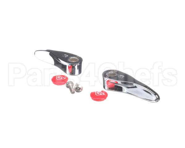 001637-45NS-M2 T&S Brass New-Style Lever Handles, Red Indexes (T&