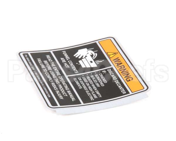00658.0000 Bunn Decal,Warning-Decanter/Funnel