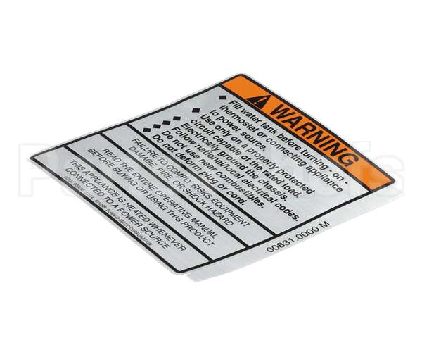 00831.0000 Bunn Decal, Warning-Electrical
