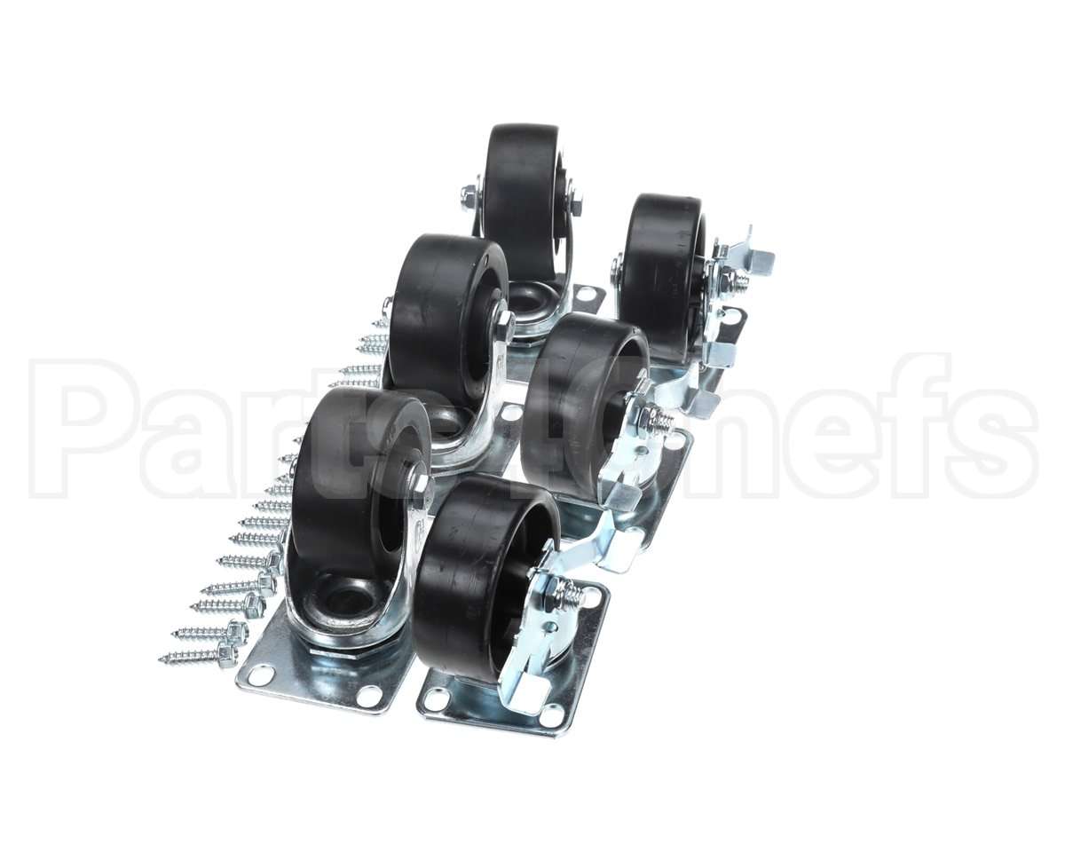 00C31S074A Beverage Air Caster Kit - 3" Plate, 6 Cstrs(3 Lck,3 N
