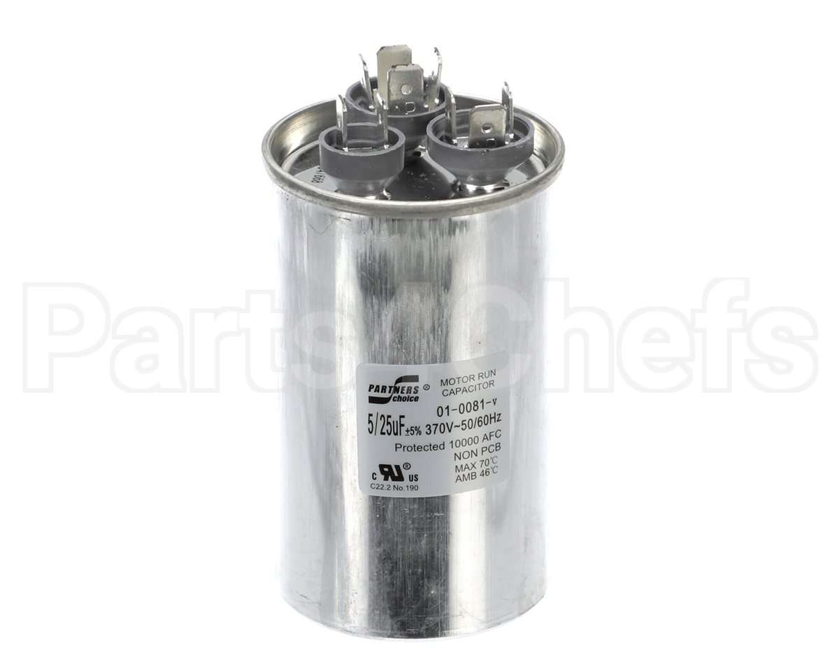 01-0081 Nortek Run Cap,Dual Round,370V,5+25Uf