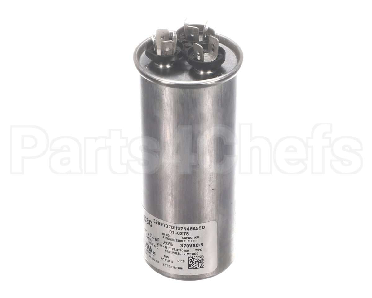 01-0278 Nortek Run Cap,Dual Round,370V,7.5+70Uf