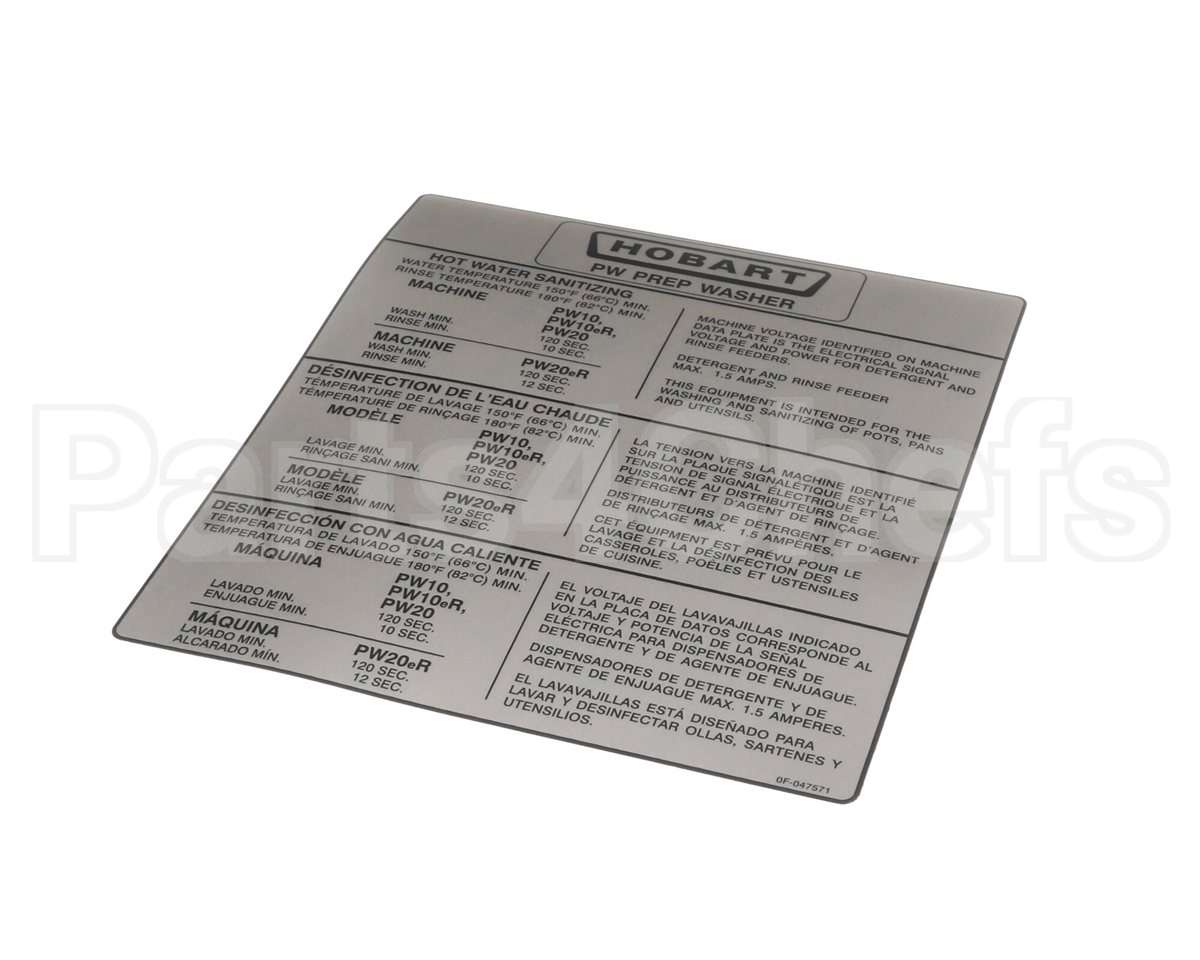 0F-047571 Hobart Label (Information )