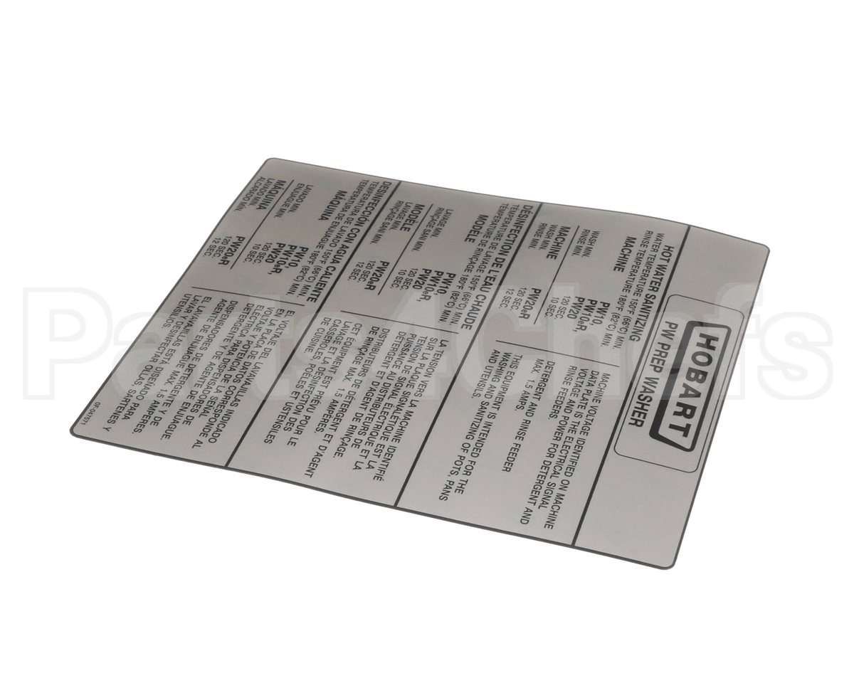 0F-047571 Hobart Label (Information )