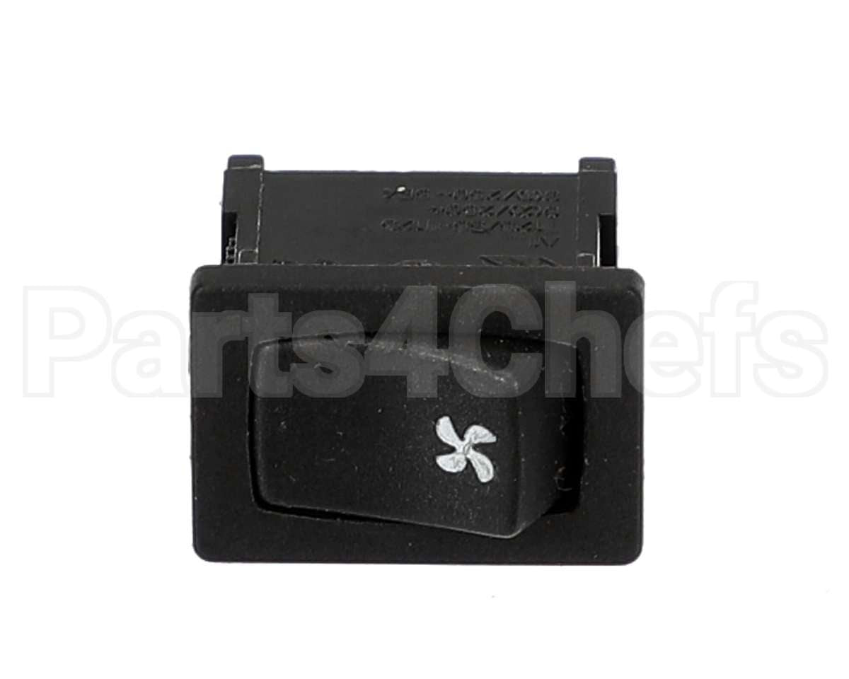 1026317A Perlick Switch, Momentary, Black, Fan Symbol