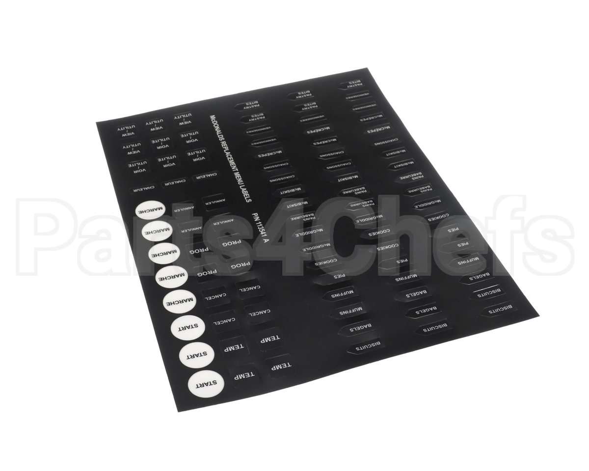 113541 Garland Mcdonalds Replacement Menu Lab