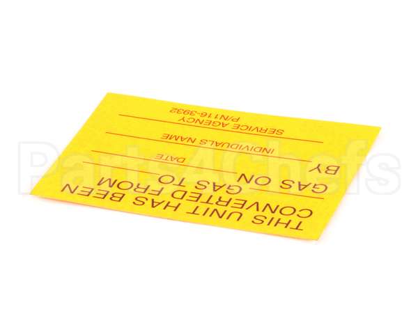 1163932 Southbend Range Label, Parts Service