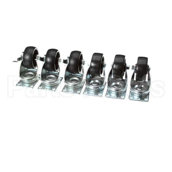 136044 Compatible Norlake Caster Kit Plate Type ( Set Of