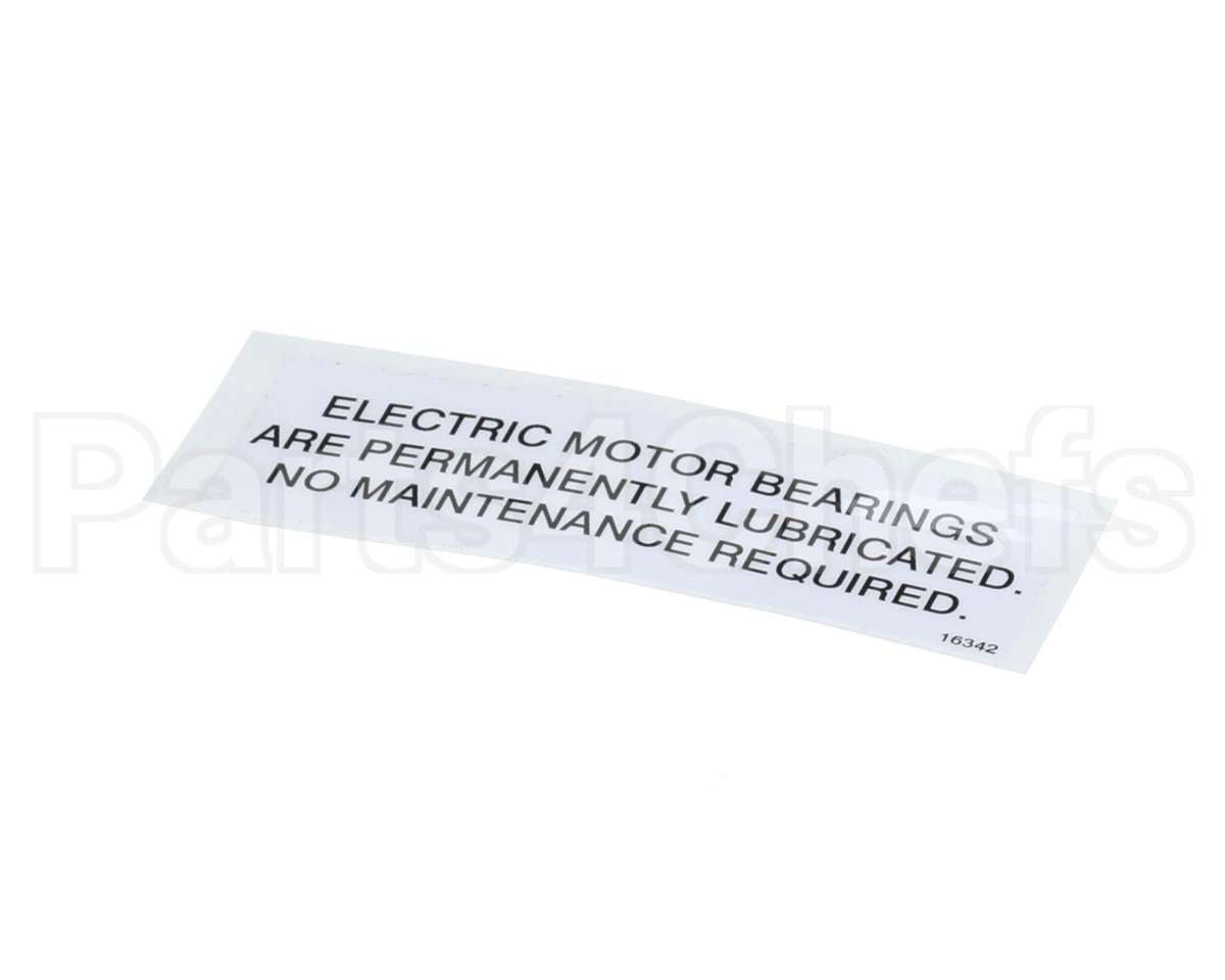 16342 Henny Penny Label - Electric Motor