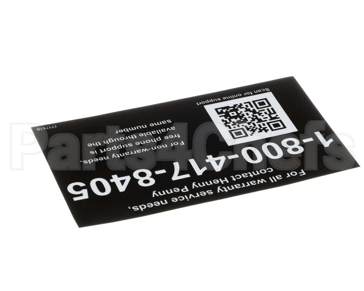 171751 Henny Penny Label-Tech Support, Us-Can