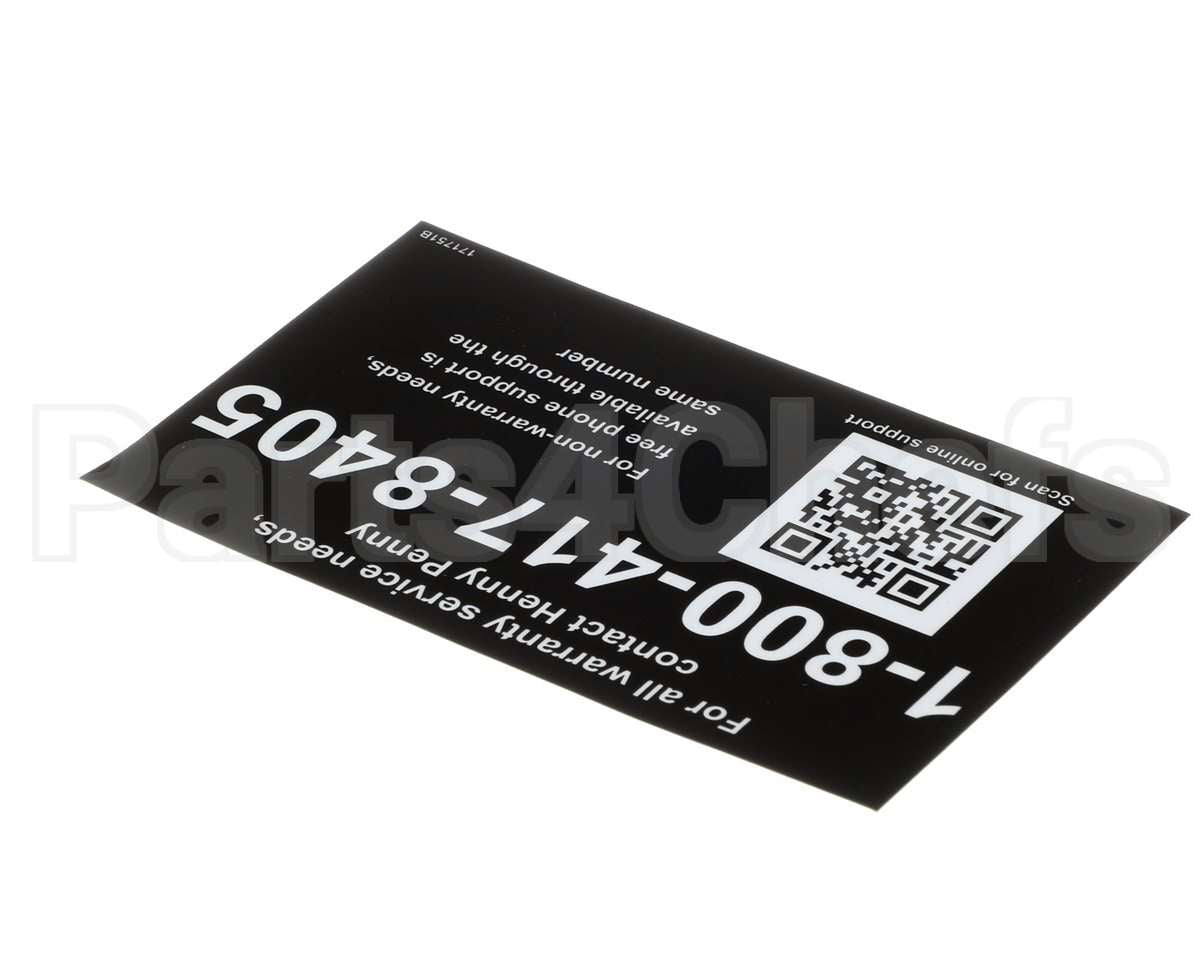 171751 Henny Penny Label-Tech Support, Us-Can
