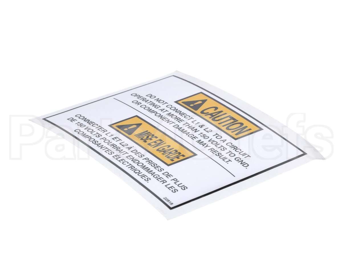 22818 Henny Penny Label-Caution V To Gnd Max