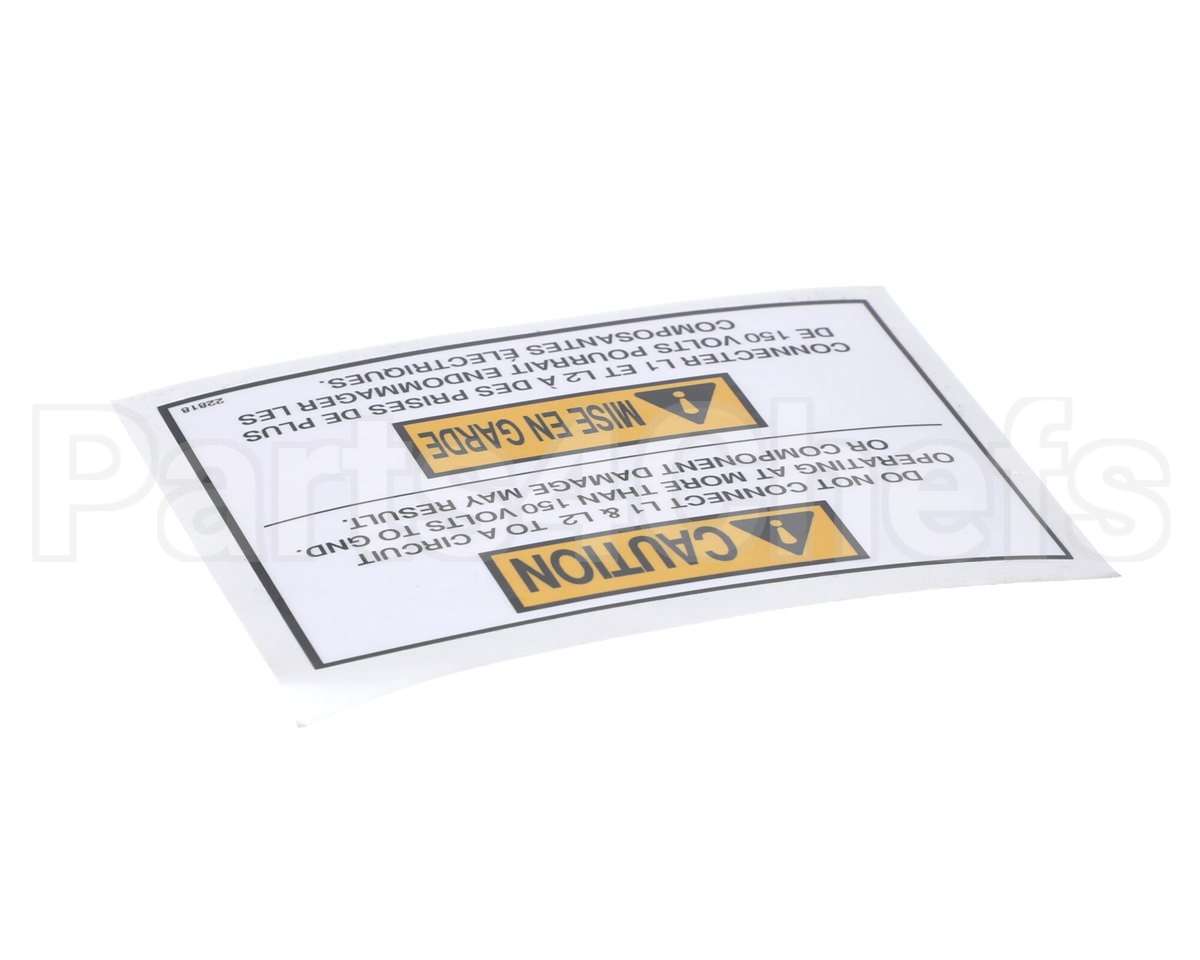 22818 Henny Penny Label-Caution V To Gnd Max