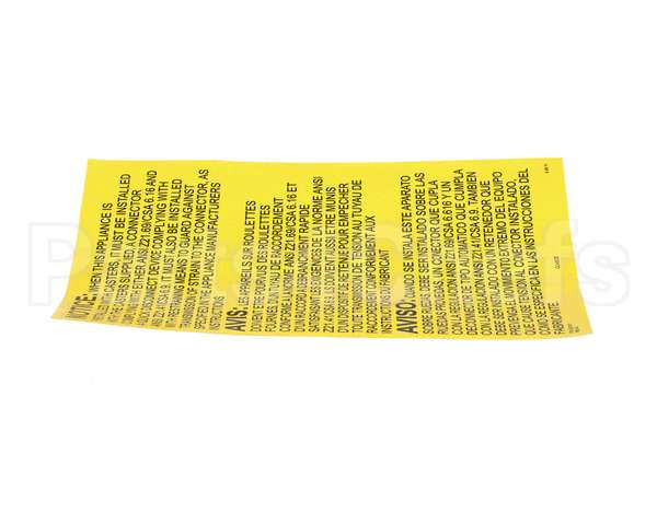 23317 Ultrafryer Decal, Instruction Gas Fryr Se