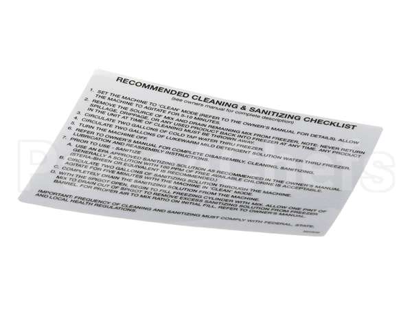 324509 Stoelting Decal Cleaning (Ss Shake)