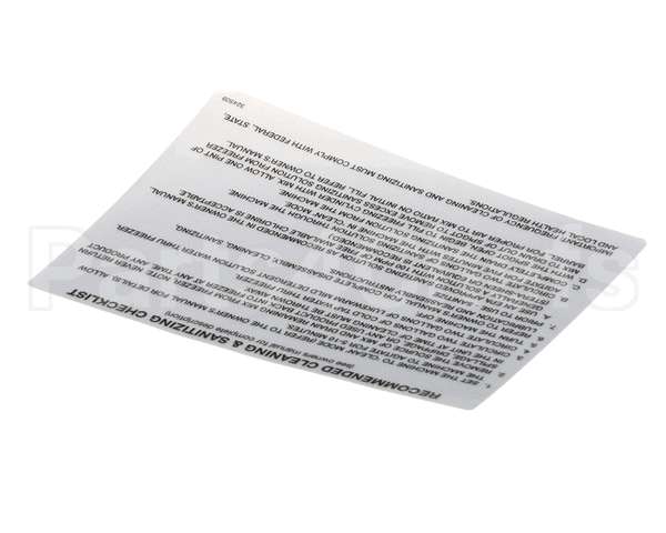 324509 Stoelting Decal Cleaning (Ss Shake)