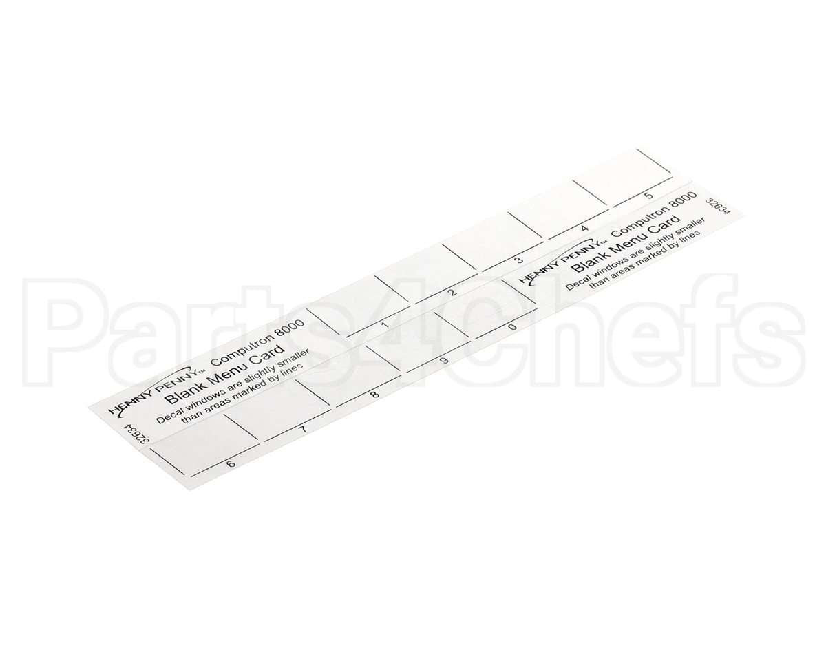 32634 Henny Penny Menu Card-C8000 Blank