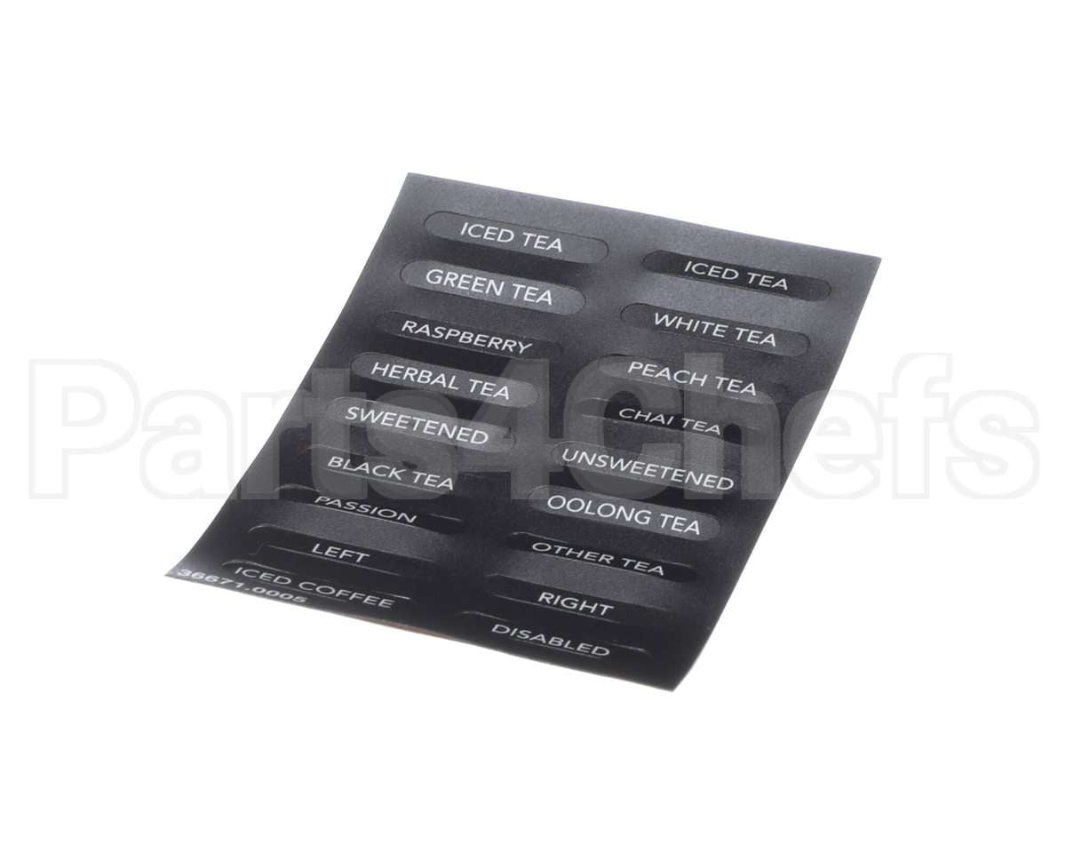 36671.0005 Bunn Decals, Flavors Itb(Bunn)