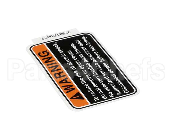 37881.0000 Bunn Decal, Warning No Svce Parts