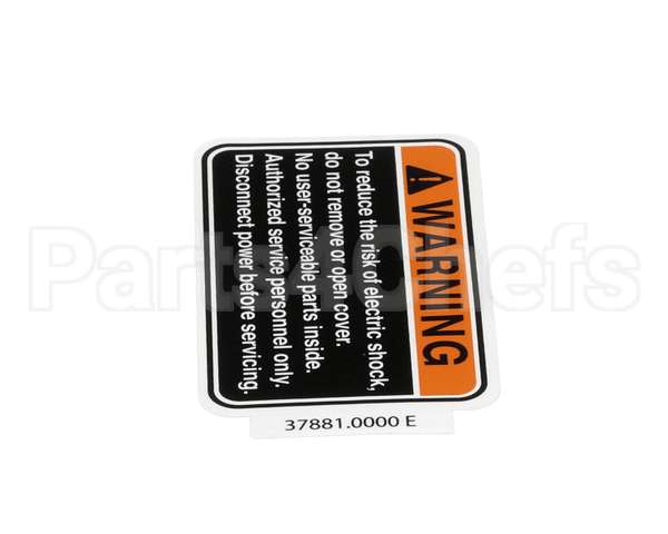 37881.0000 Bunn Decal, Warning No Svce Parts