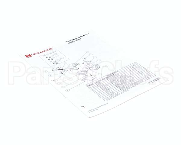 390-00173 Grindmaster Cecilware Instructions Shutter Kit Gnb
