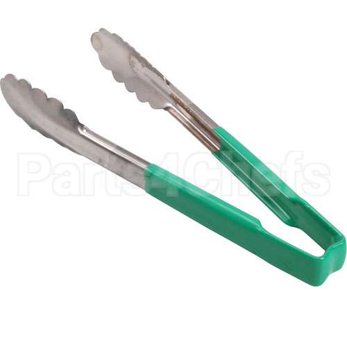 4780970 Compatible Vollrath Tong Green/Ss 9.5 In Scallop Grip
