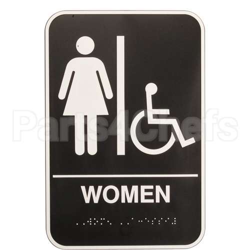 5630 Compatible Vollrath Sign Women 6X9 Braile