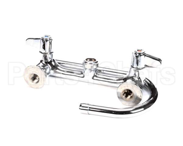 5F-8WLX05 T&S Brass Faucet Wall Mount 8 Centers 512 Swi