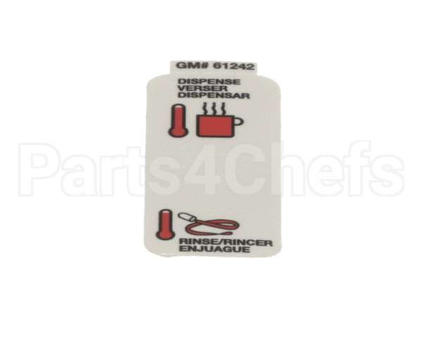 61242 Grindmaster Cecilware Label, Flush On/Off