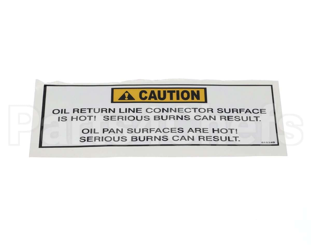 61534 Henny Penny Label-Caution Oil Return Line