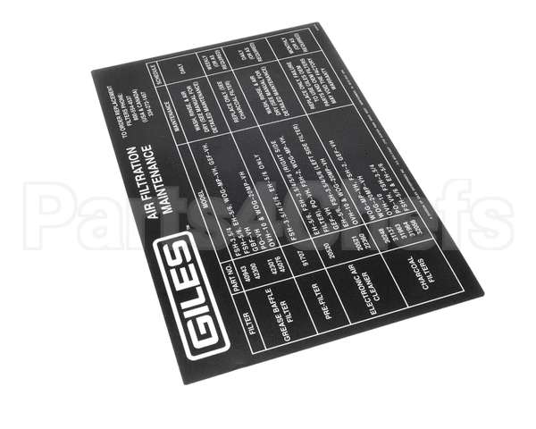 64454 Giles Label, Air Filter Maintenance, Vh Units