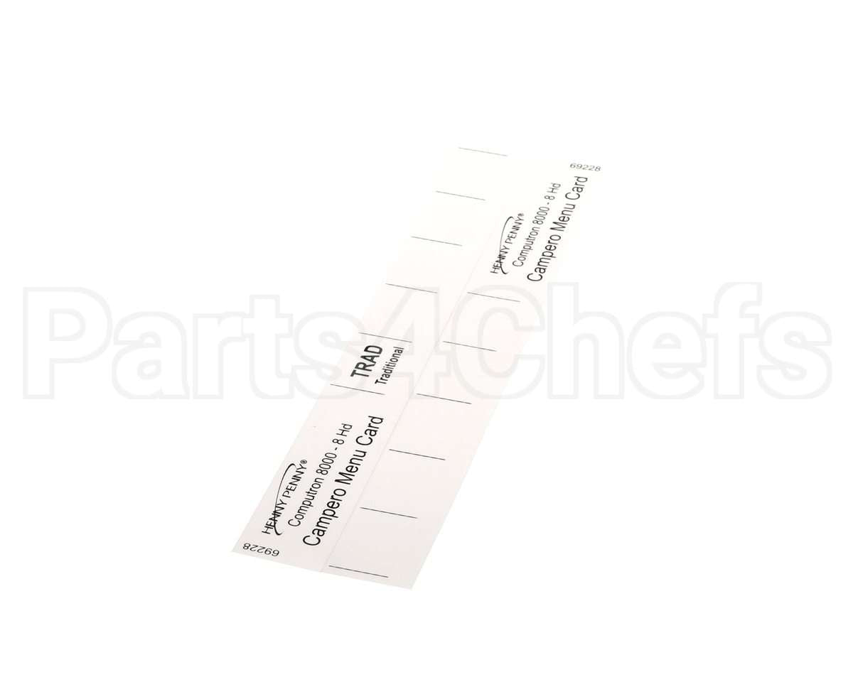 69228 Henny Penny Menu Card-C8000 Campero-8Hd