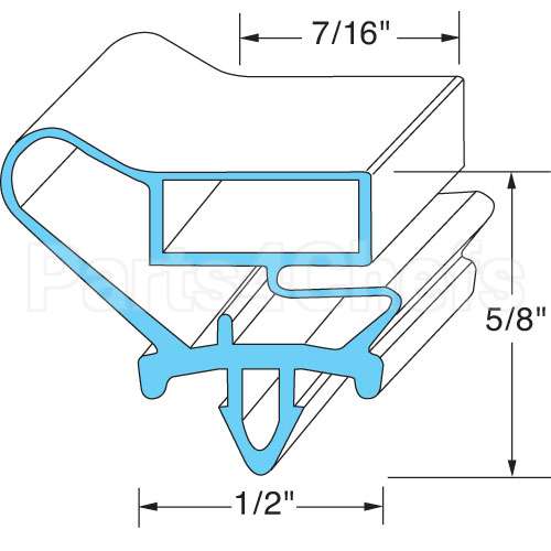 712-013C-01 Compatible Beverage Air Door Gasket - 21-3/4" X 49-1/2"