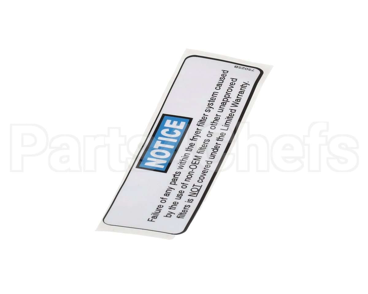 75025 Henny Penny Label - Filter Notice