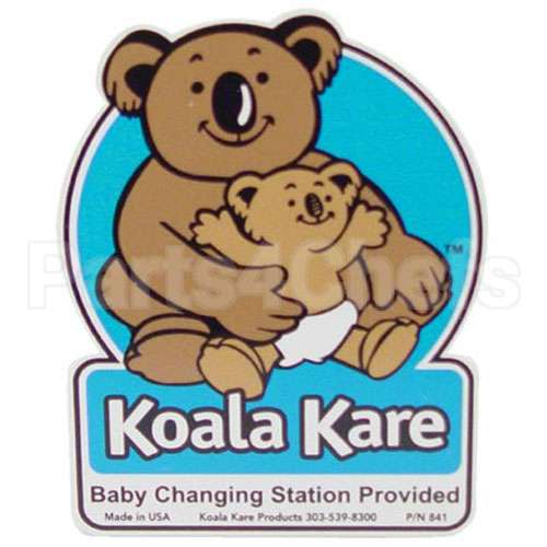 841 Compatible Koala Kare Changing Station Plaque 4 In X 4 1/2 In