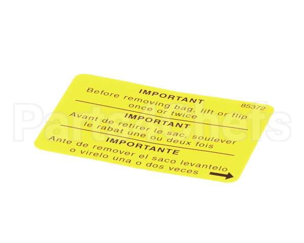 85372 Grindmaster Cecilware Decal, 875 Flip To Clean Out