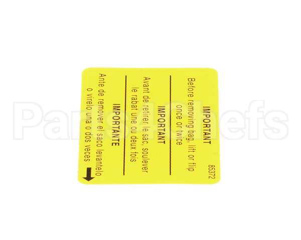 85372 Grindmaster Cecilware Decal, 875 Flip To Clean Out