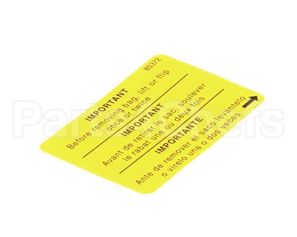 85372 Grindmaster Cecilware Decal, 875 Flip To Clean Out