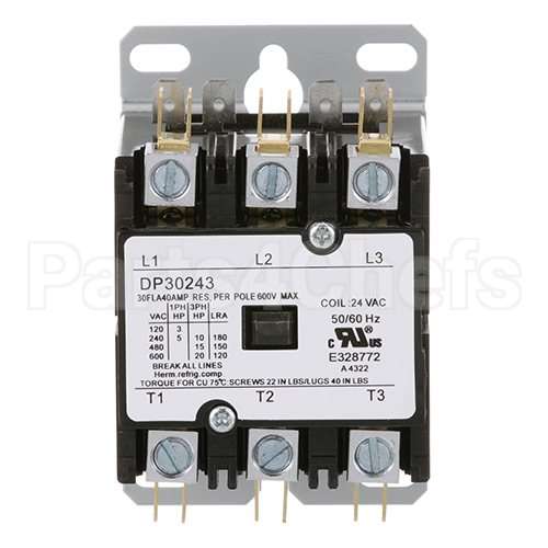 858102 Compatible Groen Contactor 3 Pole, 40 Amp 24V