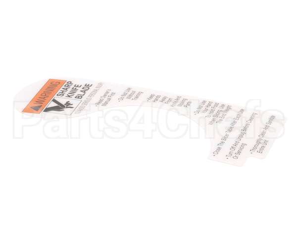 910242 Globe Slicer Warning Label Nsf8