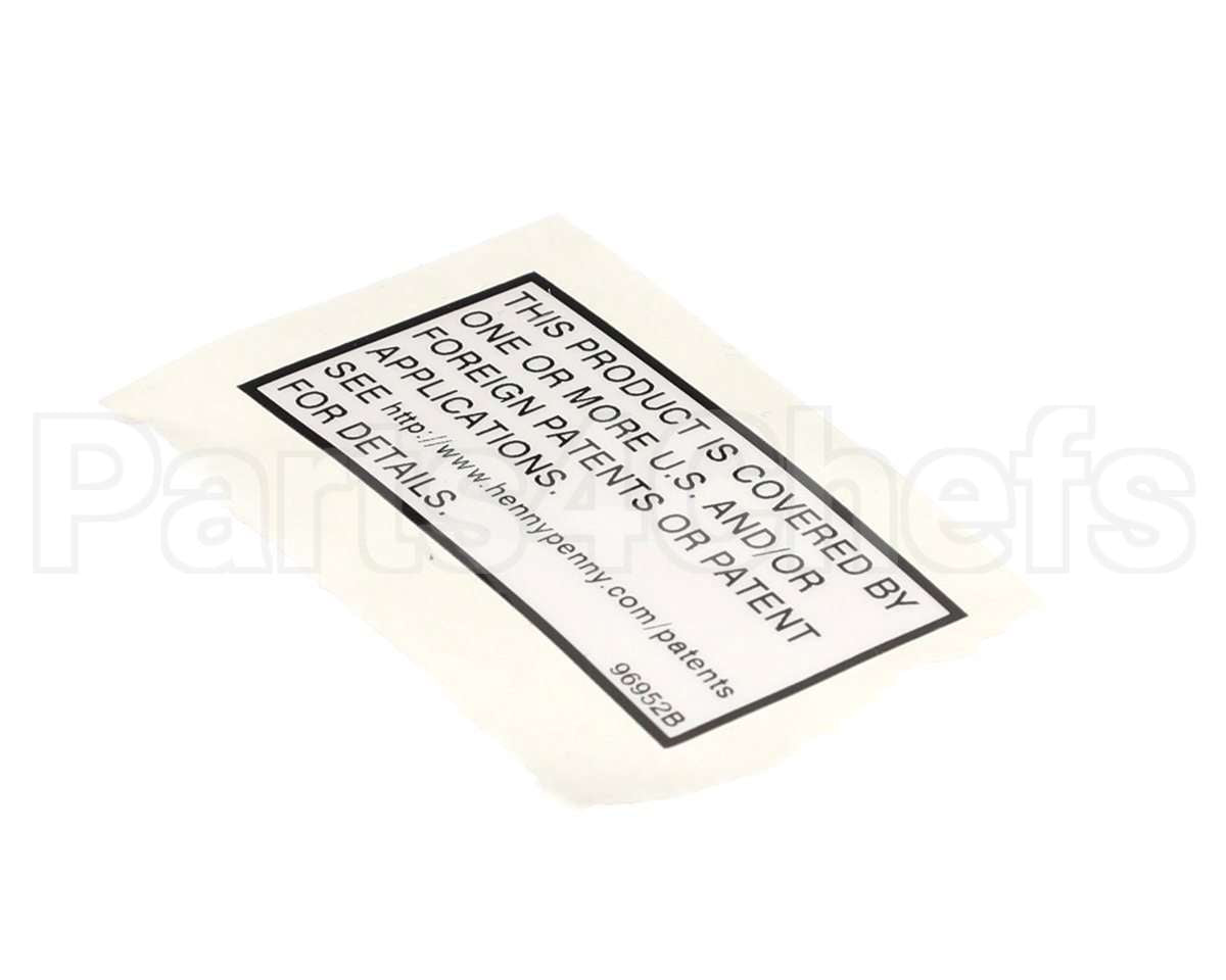 96952 Henny Penny Label-Patent, General