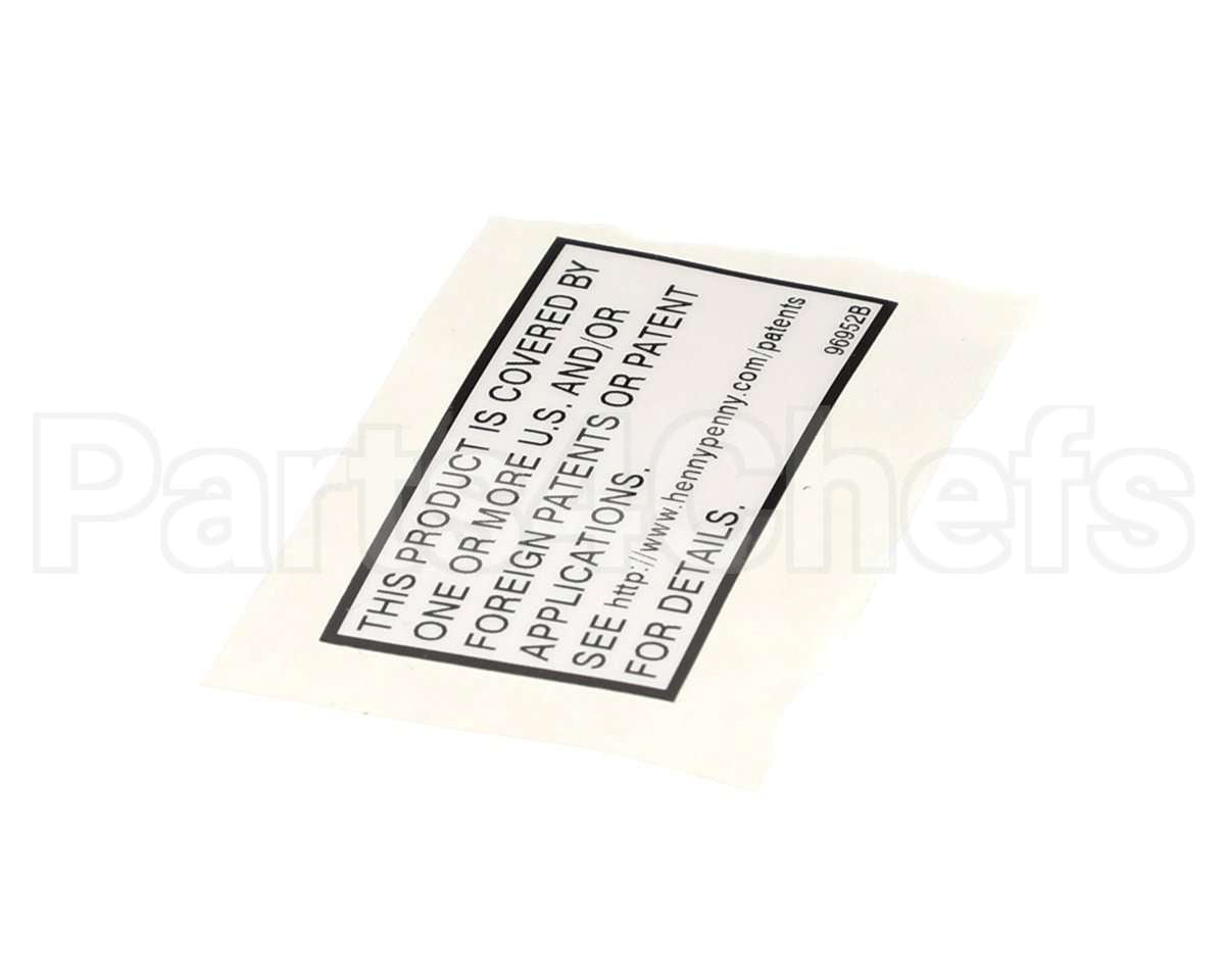 96952 Henny Penny Label-Patent, General